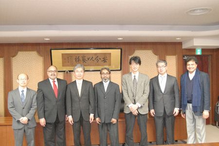 Photo: Ambassador Farukh Amil (second from left) with professors of Hitotsubashi University