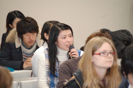 Photo: A student asking a question