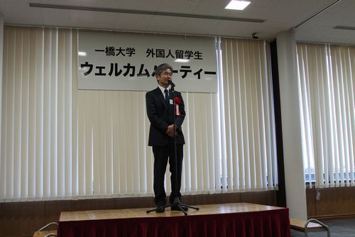 photo: Opening address by President Koichi Tadenuma