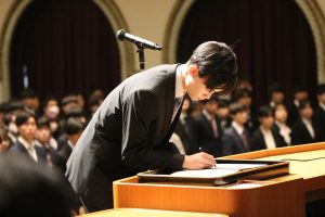 Recitation and signing of the student oath by the representative of matriculating undergraduate students