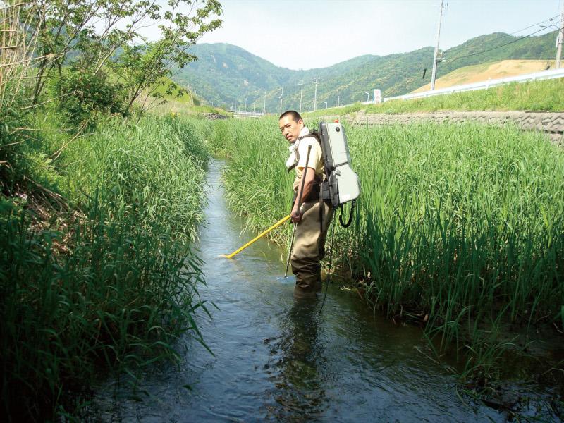 福井県での生態調査のようす